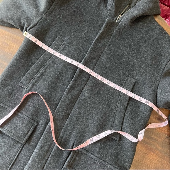 French Connection Wool Blend Gray Longline Mid Length Winter Jacket Small - Picture 13 of 15